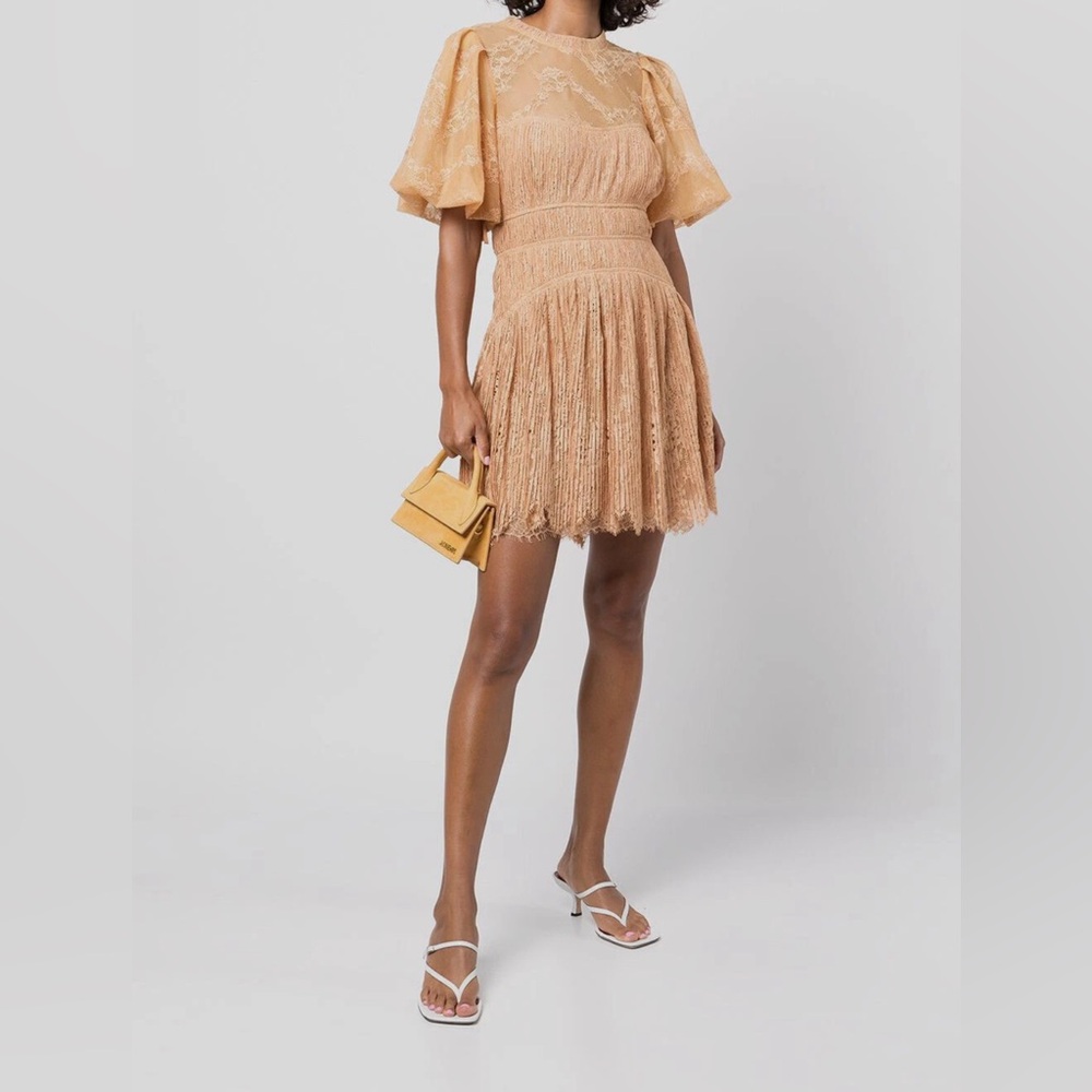 Jonathan Simkhai Peach Lace Mini Dress